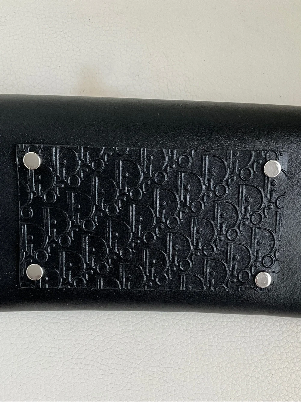 Dior Black Embossed Leather Eyewear Case